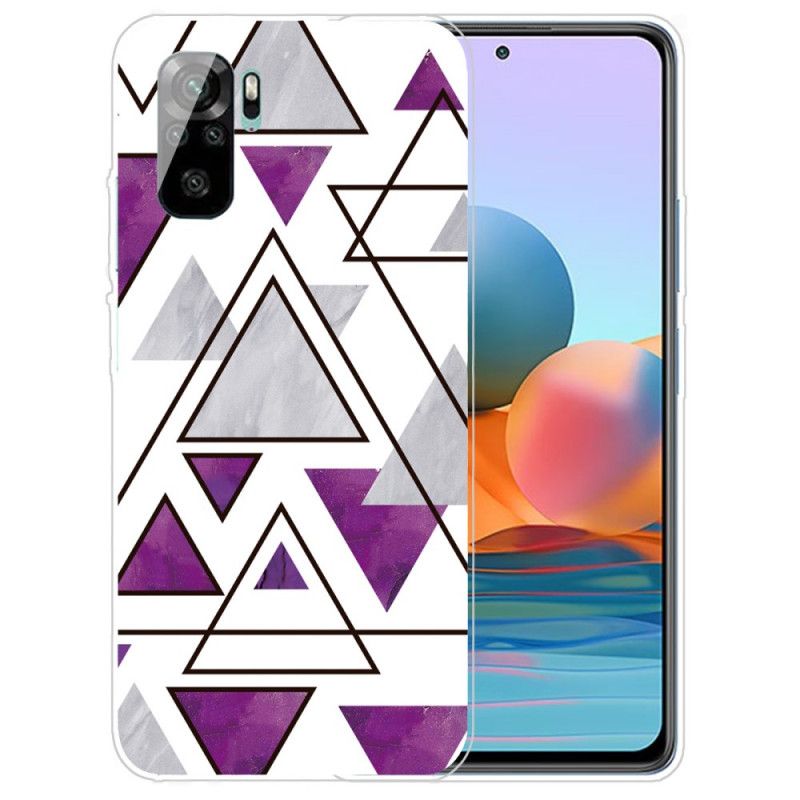 Case Kuoret Xiaomi Redmi Note 10 / Note 10S Punainen Harmaa Puhelinkuoret Marmorikolmiot