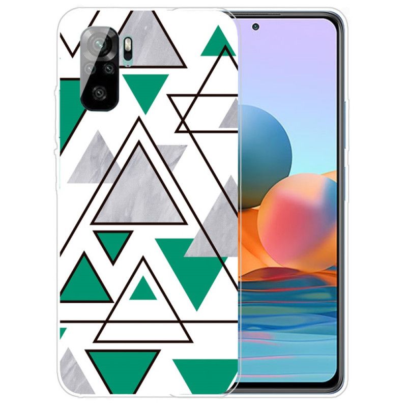 Case Kuoret Xiaomi Redmi Note 10 / Note 10S Punainen Harmaa Puhelinkuoret Marmorikolmiot