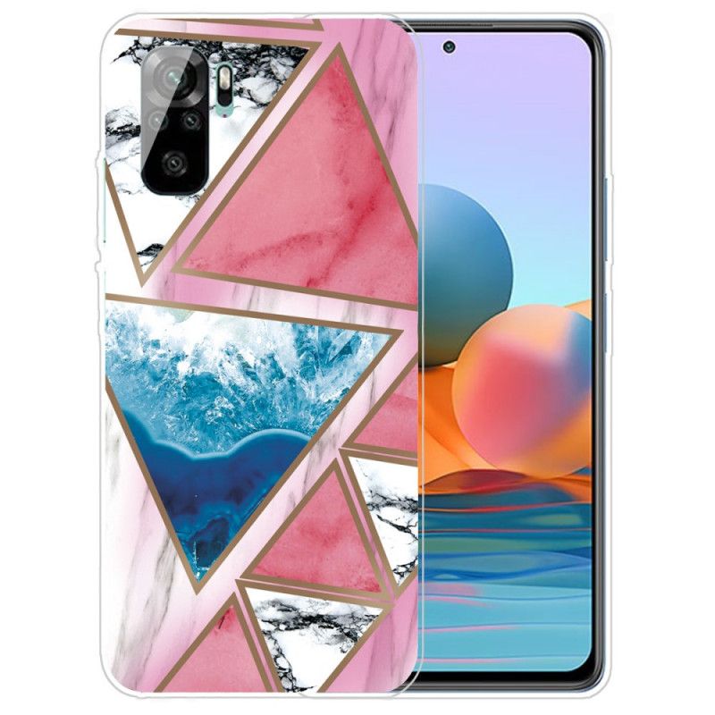 Case Kuoret Xiaomi Redmi Note 10 / Note 10S Valkoinen Musta Puhelinkuoret Marmorikuvio