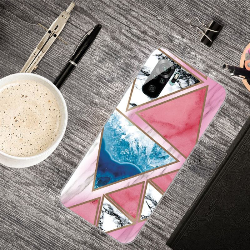 Case Kuoret Xiaomi Redmi Note 10 / Note 10S Valkoinen Musta Puhelinkuoret Marmorikuvio