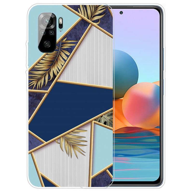 Case Kuoret Xiaomi Redmi Note 10 / Note 10S Valkoinen Musta Puhelinkuoret Marmorikuvio