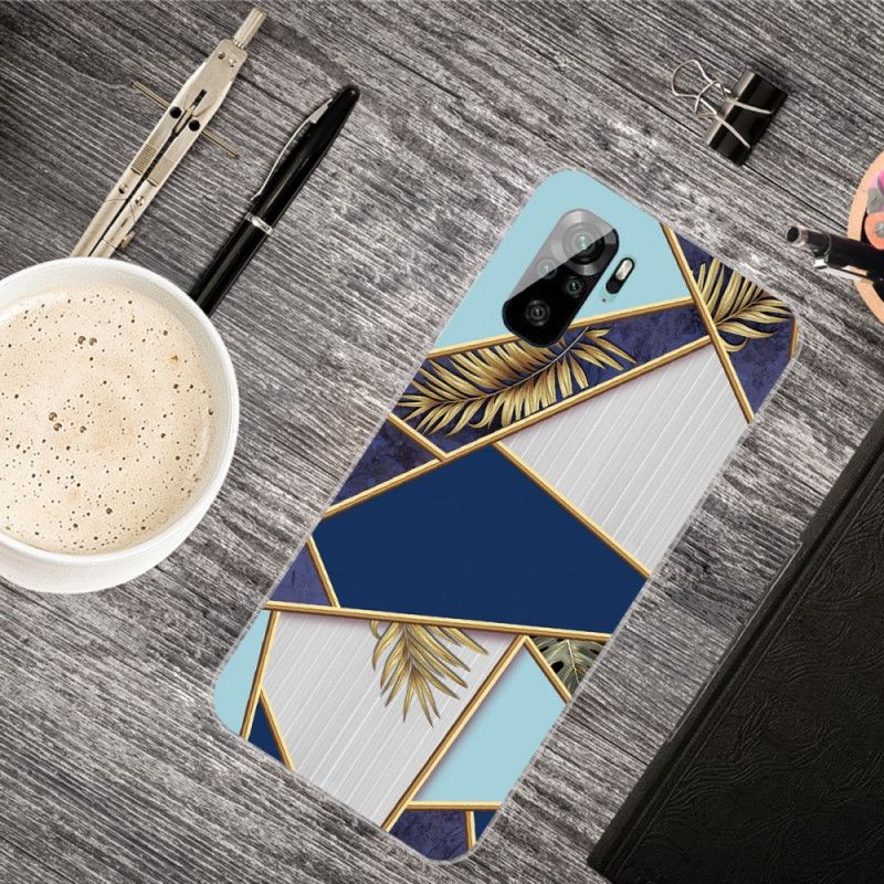 Case Kuoret Xiaomi Redmi Note 10 / Note 10S Valkoinen Musta Puhelinkuoret Marmorikuvio