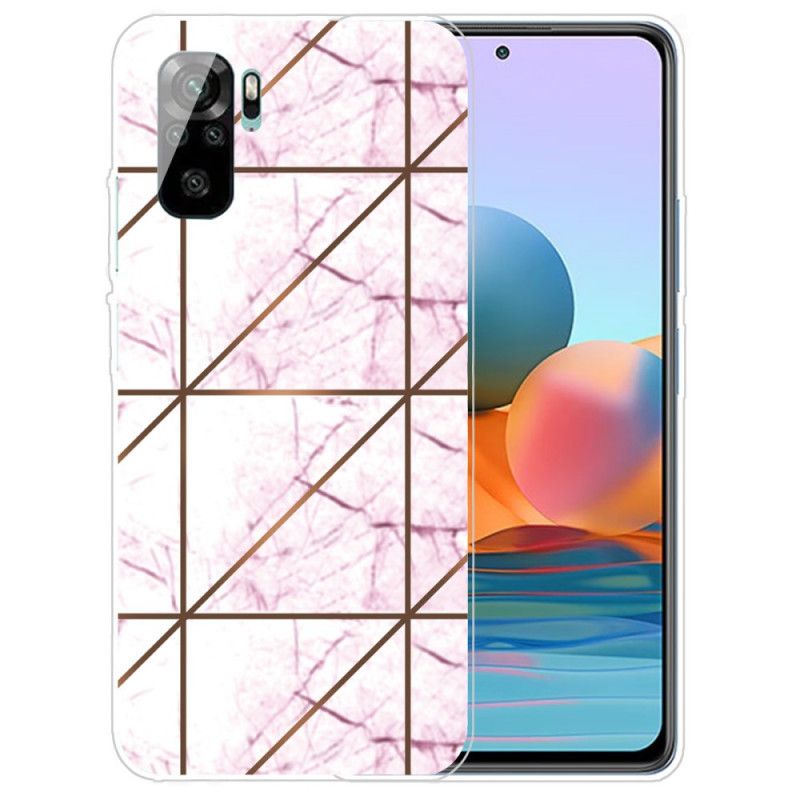 Case Kuoret Xiaomi Redmi Note 10 / Note 10S Valkoinen Musta Puhelinkuoret Voimakas Geometrinen Marmori