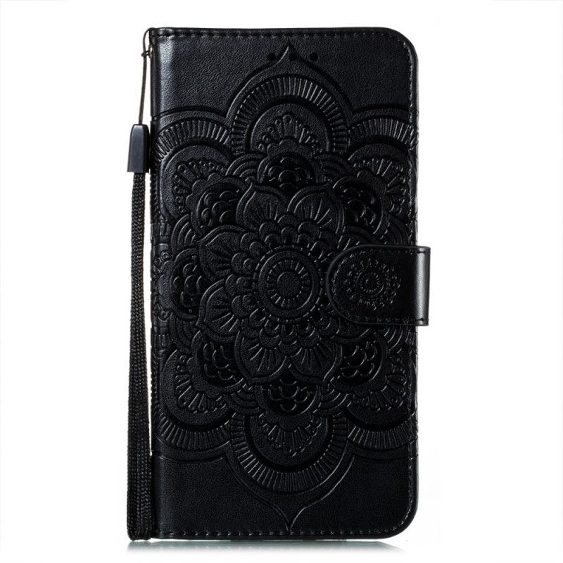 Flip Case Xiaomi Redmi Note 10 / Note 10S Harmaa Musta Täysi Mandala