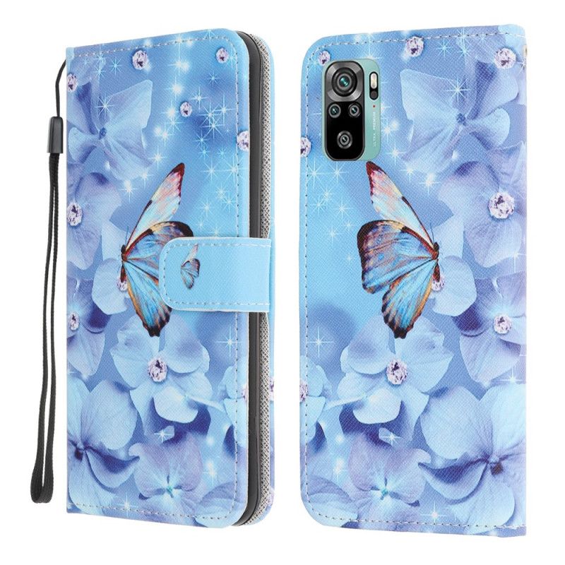 Kotelot Xiaomi Redmi Note 10 / Note 10S Timanttiperhosia. Joissa On Remmi Suojakuori