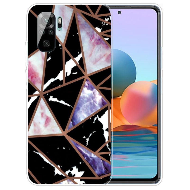 Kuori Xiaomi Redmi Note 10 / Note 10S Valkoinen Musta Suunnittelumarmori