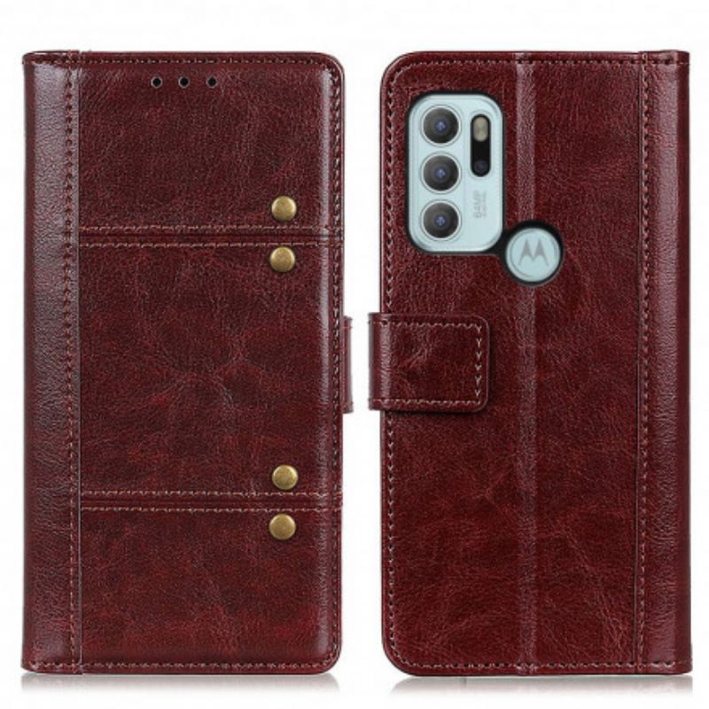 Flip Kotelot Moto G60s Antique Leather Effect Versio