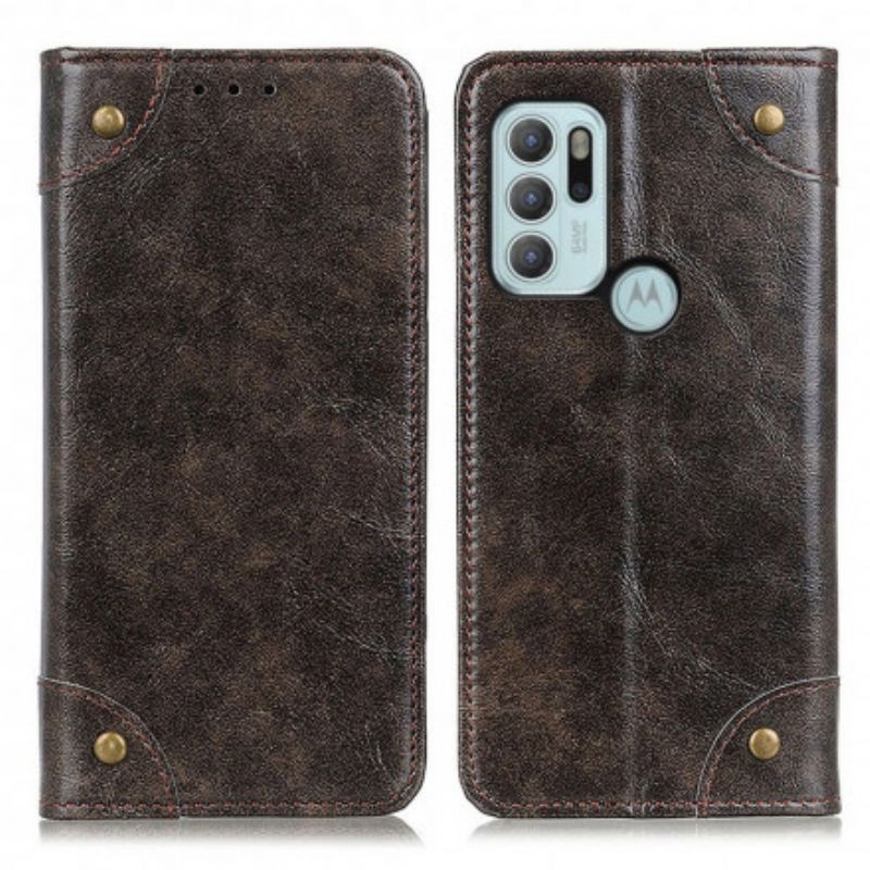 Flip Kotelot Moto G60s Style Nappan Leather