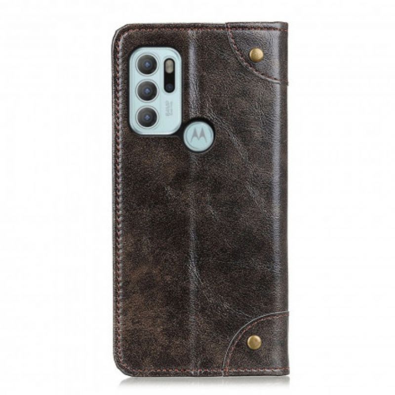 Flip Kotelot Moto G60s Style Nappan Leather