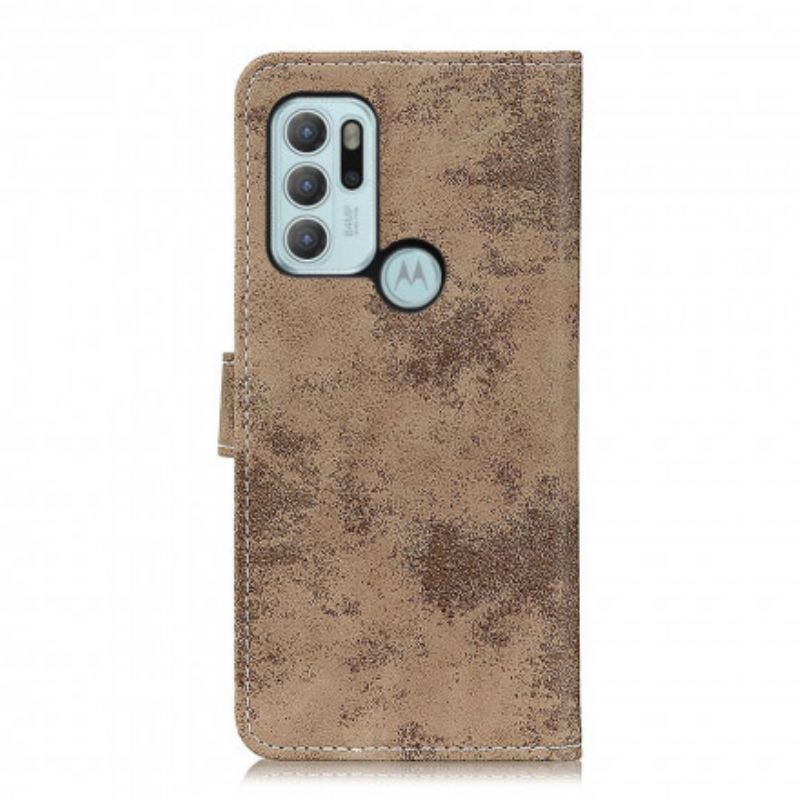 Flip Kotelot Moto G60s Vintage Faux Leather