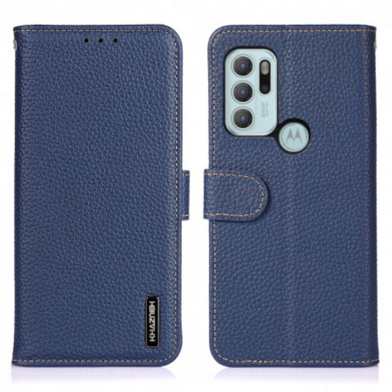 Kotelot Moto G60s Puhelinkuoret Lychee Leather Khazneh