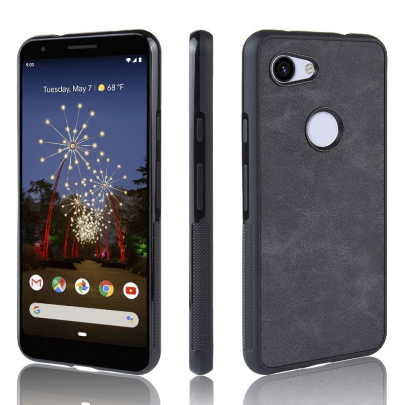 Kuori Google Pixel 3A Tummansininen Musta Ensiluokkainen Nahkaefekti Suojakuori