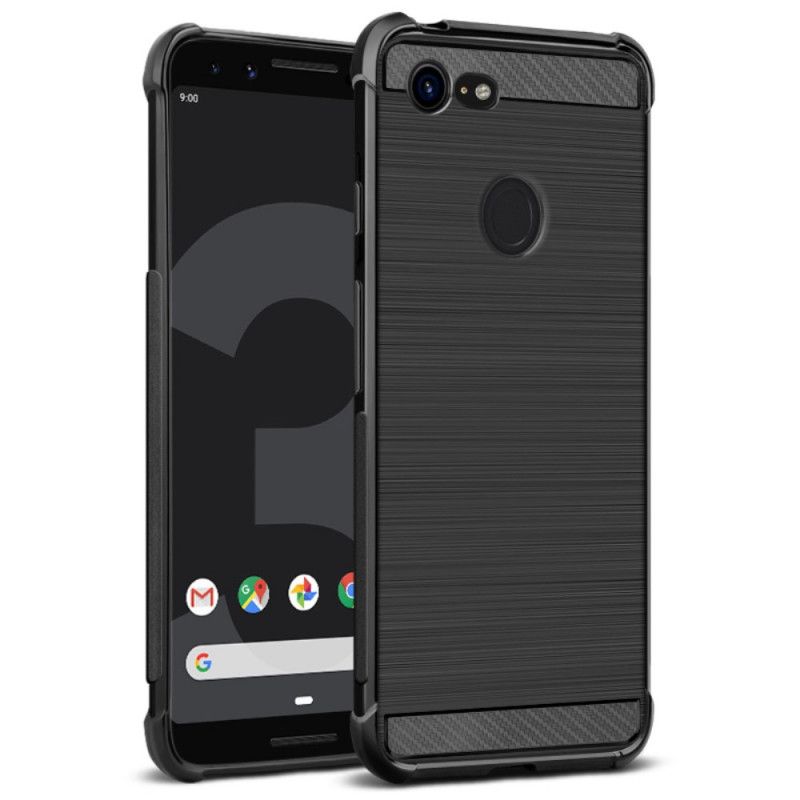 Kuori Google Pixel 3 Puhelinkuoret Harjattu Imak-Hiilikuitu