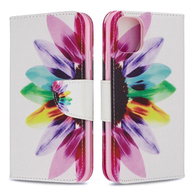 Flip Case iPhone 11 Vesiväri Kukka