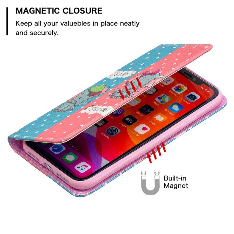 Flip Kotelot iPhone 11 Vauva Norsuja Suojakuori