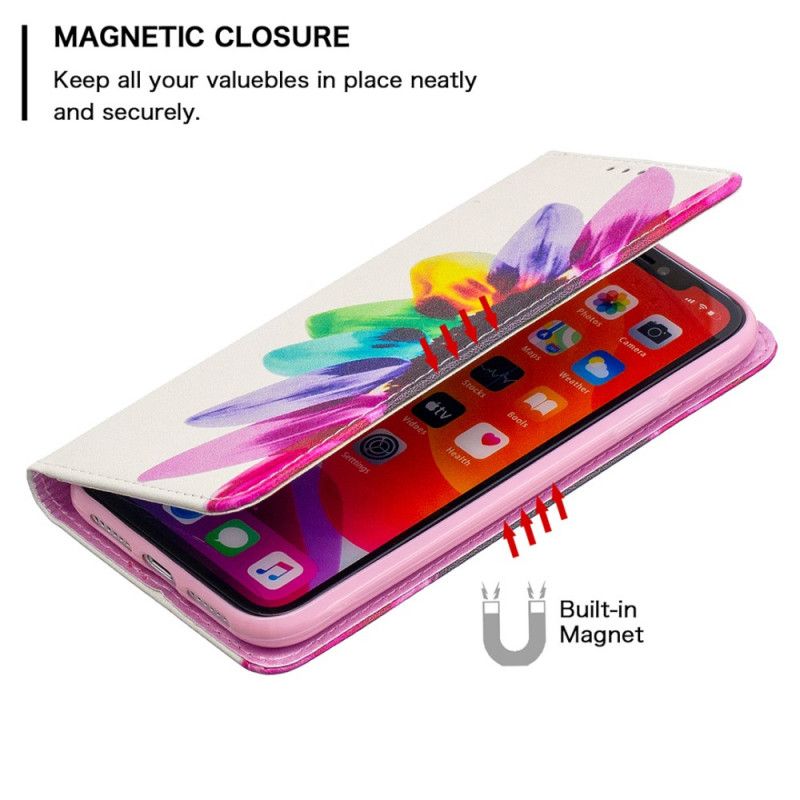 Flip Kotelot iPhone 11 Vesiväri Kukka