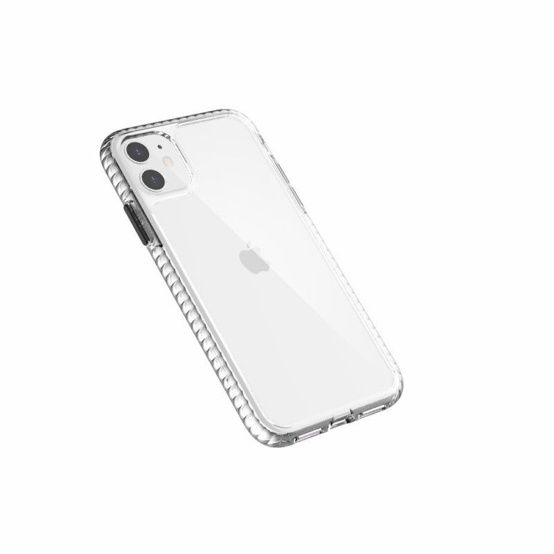 Kuori iPhone 11 Harmaa Musta Läpinäkyvät Kuvioidut Reunat