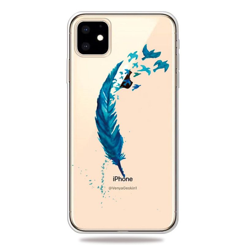 Kuori iPhone 11 Kaunis Sininen Sulka