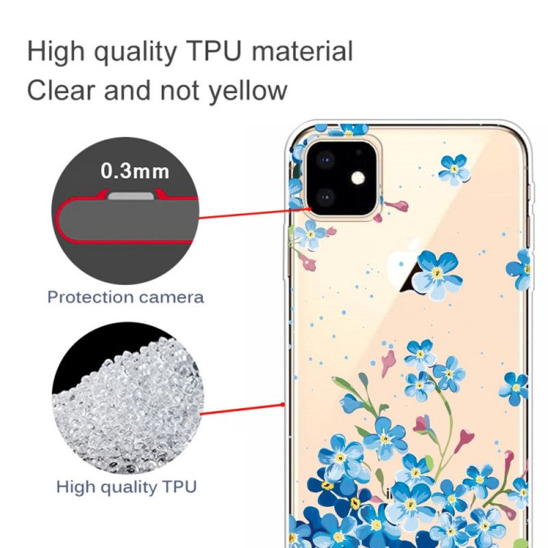 Kuori iPhone 11 Kimppu Sinisiä Kukkia Suojakuori