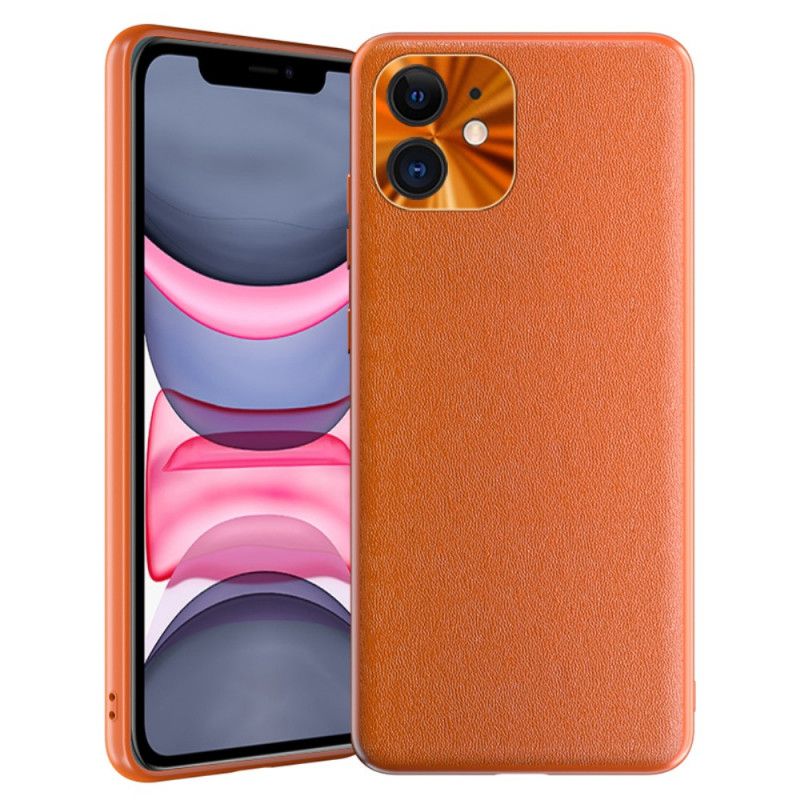 Kuori iPhone 11 Oranssi Musta Värillinen Nahkatyyli