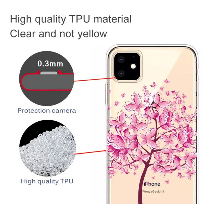 Kuori iPhone 11 Puhelinkuoret Vaaleanpunainen Puunpää