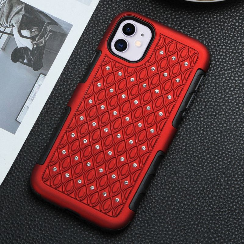 Kuori iPhone 11 Ruusukulta Bling Timantit