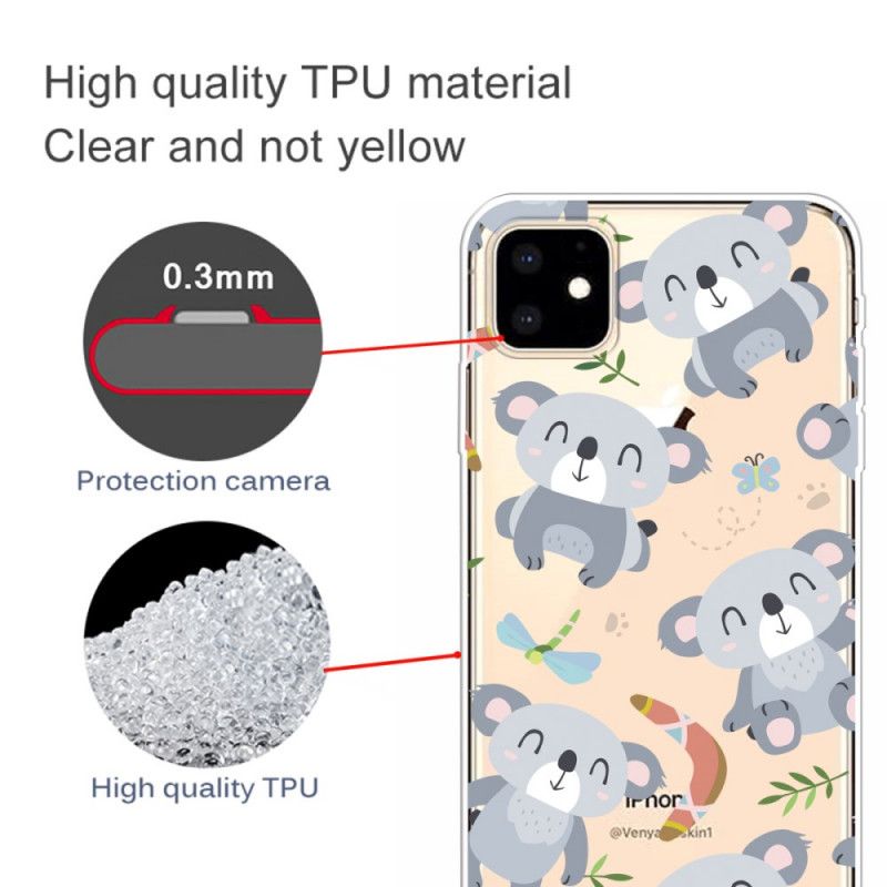 Kuori iPhone 11 Söpö Harmaa Koala Suojakuori