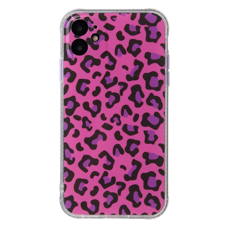 Kuori iPhone 11 Vaaleanpunainen Magenta Leopardityyli Suojakuori