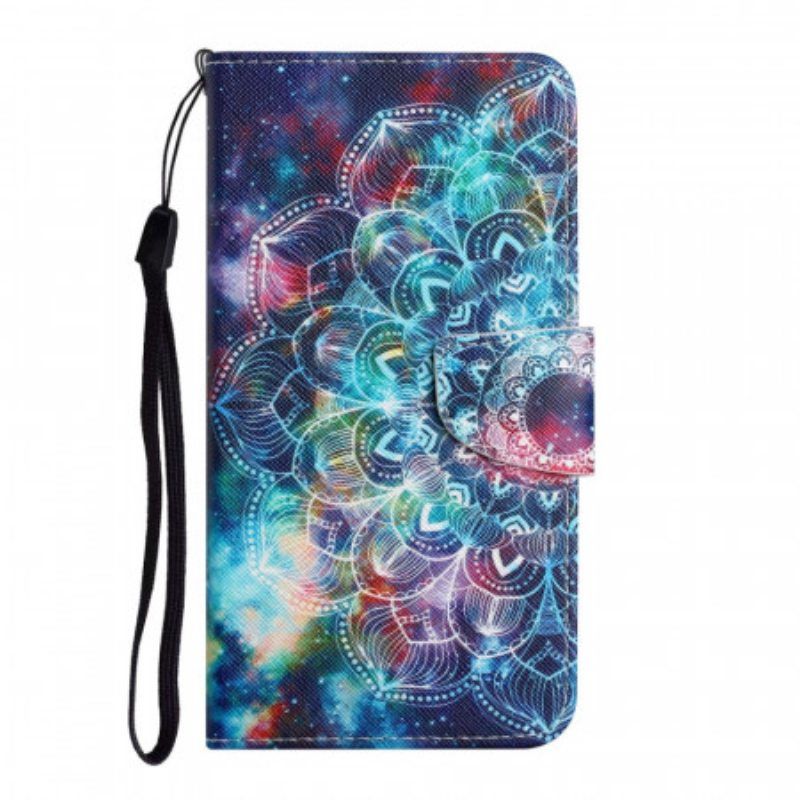 Kotelot Samsung Galaxy S22 Ultra 5G Suojaketju Kuori Flashy Half Mandala Strappy