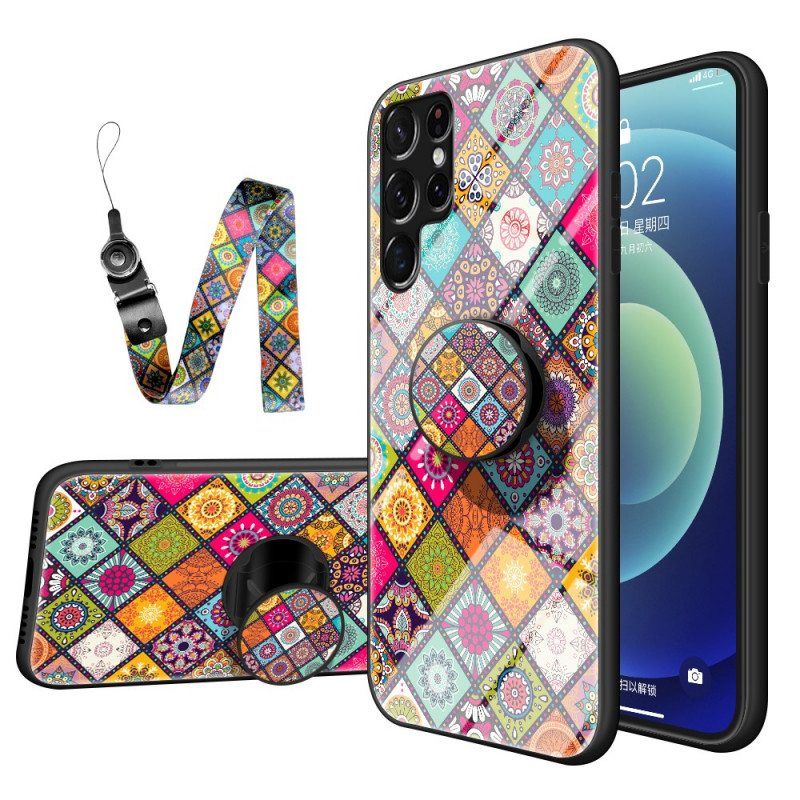 Kuori Samsung Galaxy S22 Ultra 5G Patchwork Magneettipidike