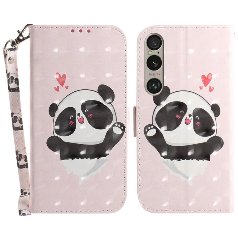 Kotelot Sony Xperia 1 Vi Puhelinkuoret Panda Love Hihnalla