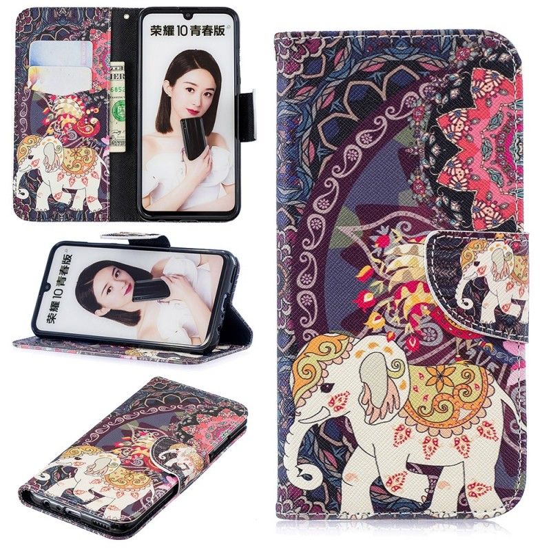 Flip Case Honor 10 Lite Etninen Norsu Mandala