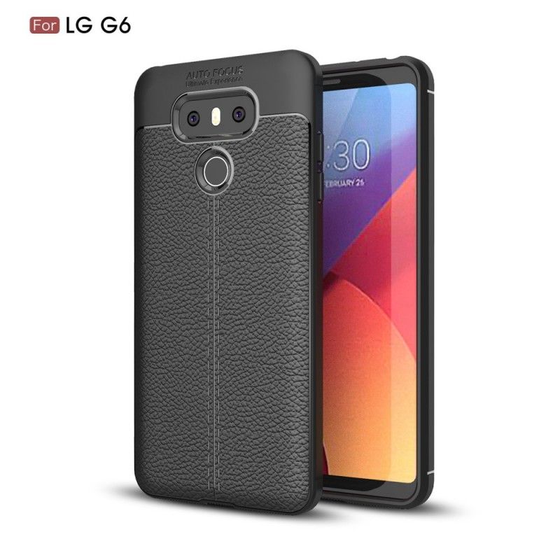 Case Kuoret LG G6 Harmaa Musta Puhelinkuoret Kaksilinjainen Litsi Nahkainen Vaikutus