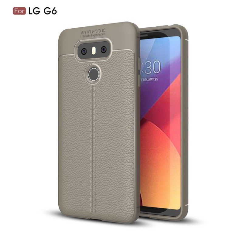 Case Kuoret LG G6 Harmaa Musta Puhelinkuoret Kaksilinjainen Litsi Nahkainen Vaikutus