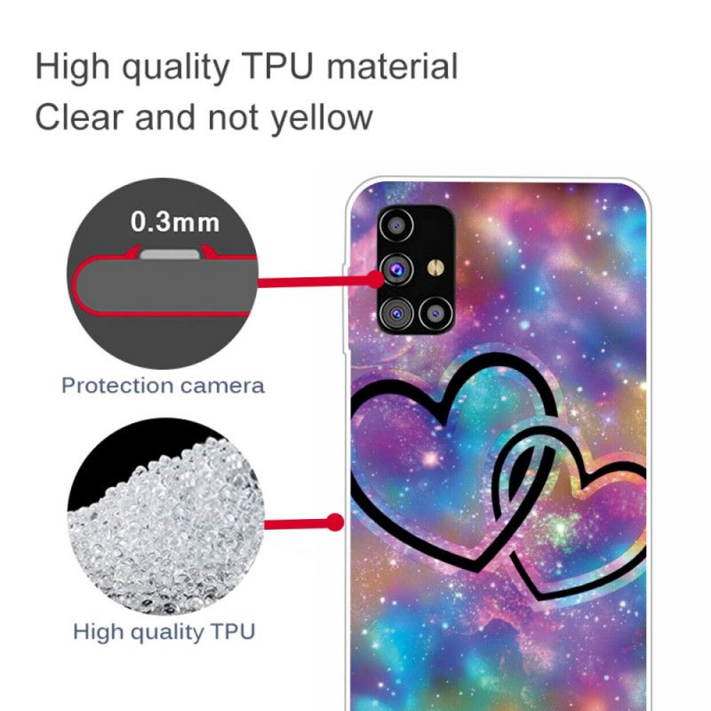 Case Kuoret Samsung Galaxy M51 Puhelinkuoret Ketjutetut Sydämet