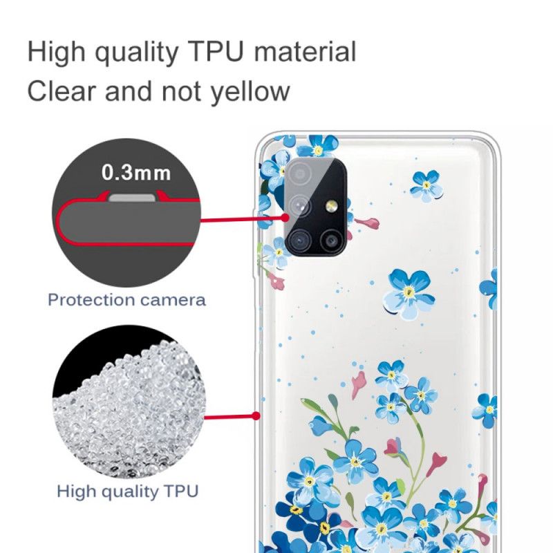 Case Kuoret Samsung Galaxy M51 Puhelinkuoret Sinisiä Kukkia