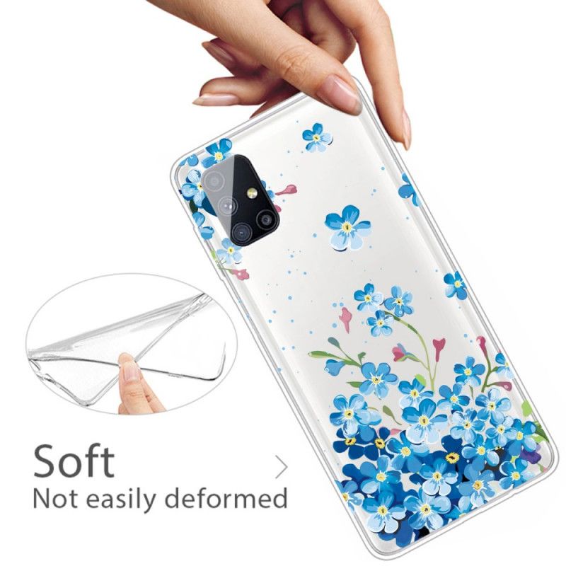 Case Kuoret Samsung Galaxy M51 Puhelinkuoret Sinisiä Kukkia