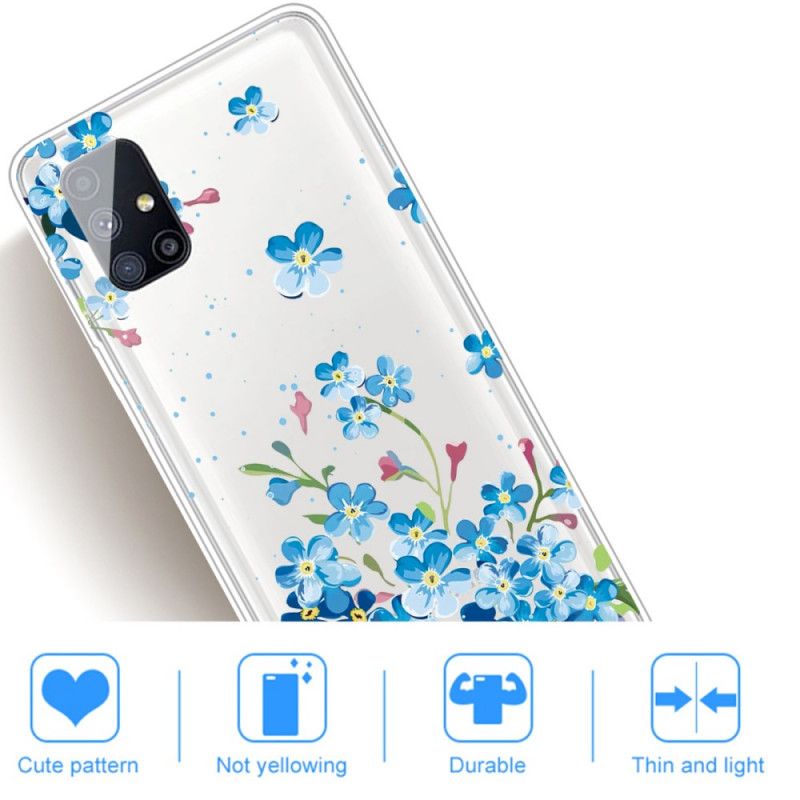 Case Kuoret Samsung Galaxy M51 Puhelinkuoret Sinisiä Kukkia