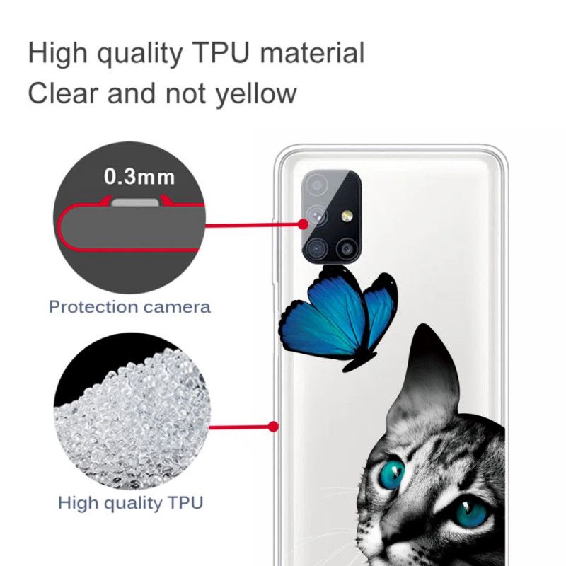 Case Kuoret Samsung Galaxy M51 PuhelinkuoretCat Ja Perhonen