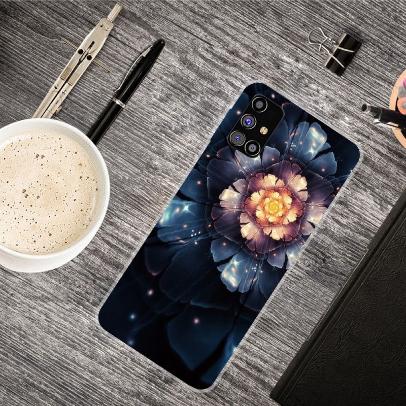 Case Kuoret Samsung Galaxy M51 Ruskea Oranssi Puhelinkuoret Taipuisat Kukat