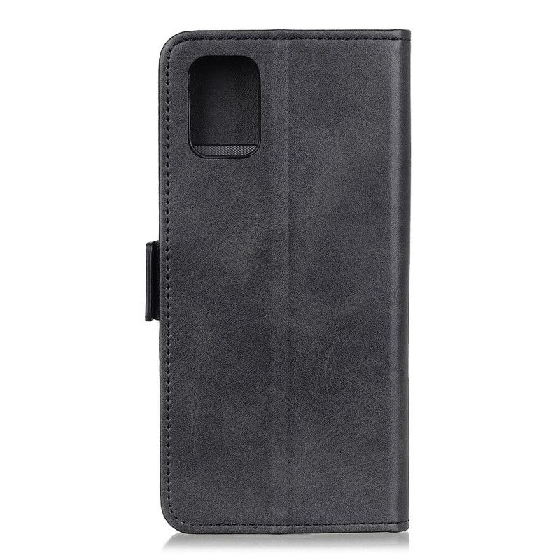 Flip Case Samsung Galaxy M51 Punainen Musta Kaksinkertainen Läppä