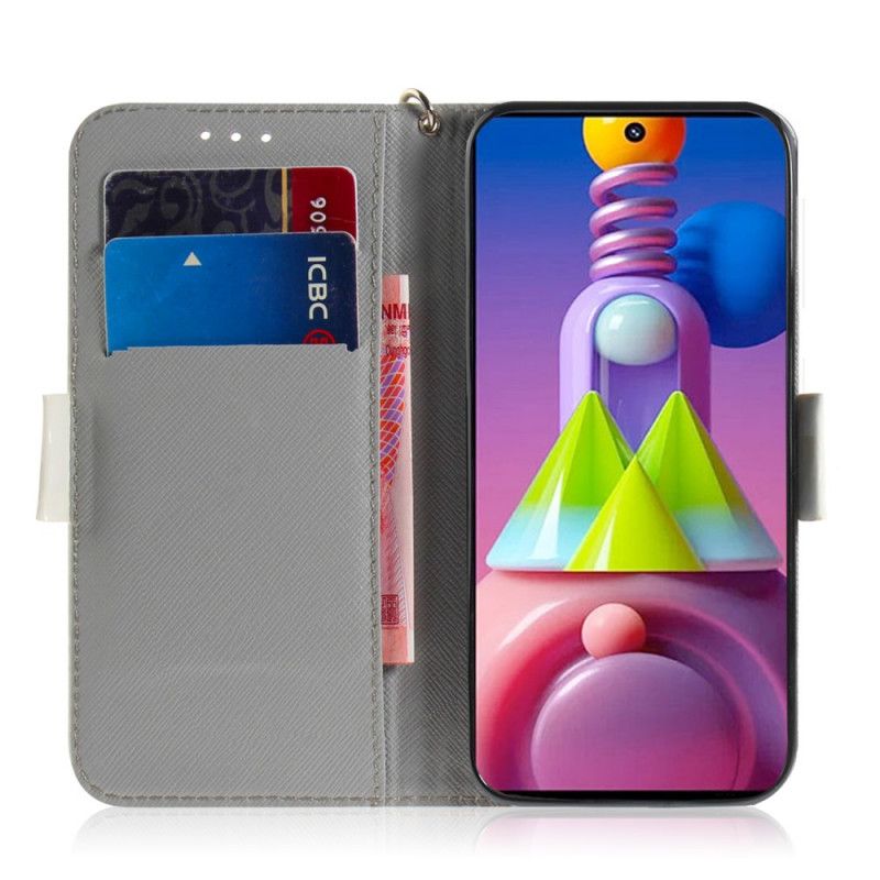 Flip Case Samsung Galaxy M51 Tomaatti Stringikissa