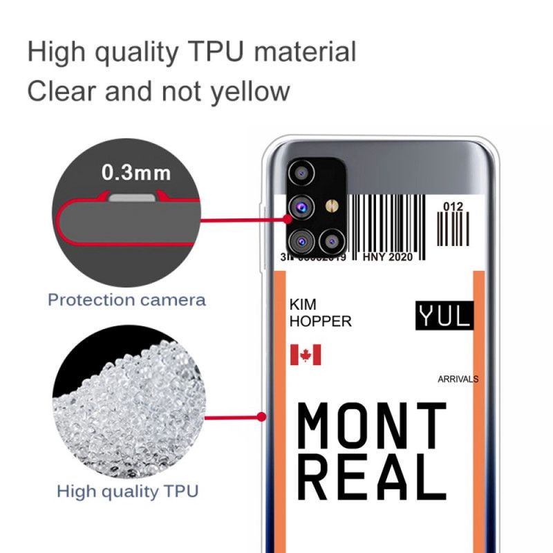 Kuori Samsung Galaxy M51 Maihinnousukortti Montrealiin Suojakuori