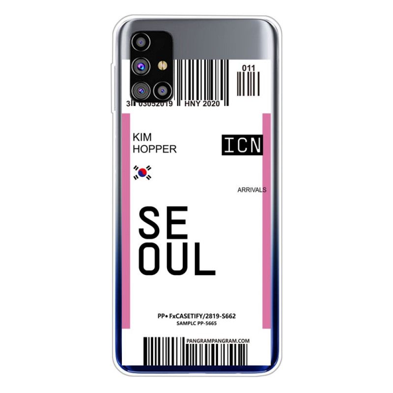 Kuori Samsung Galaxy M51 Vaaleanpunainen Magenta Maihinnousukortti Souliin