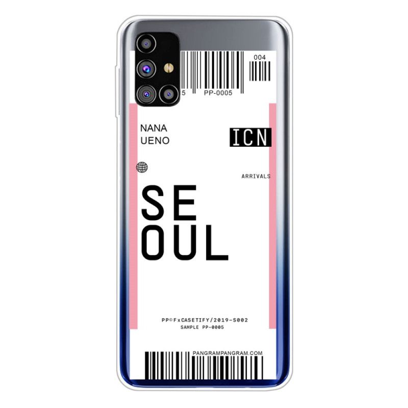 Kuori Samsung Galaxy M51 Vaaleanpunainen Magenta Maihinnousukortti Souliin