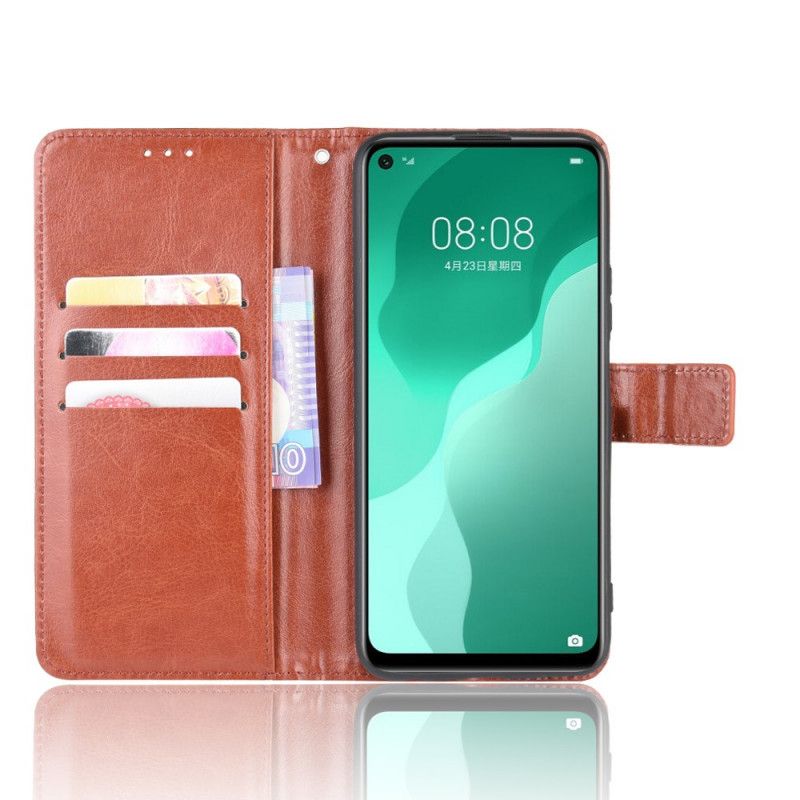 Flip Case Huawei P40 Lite 5G Punainen Musta Räikeä Tekonahka