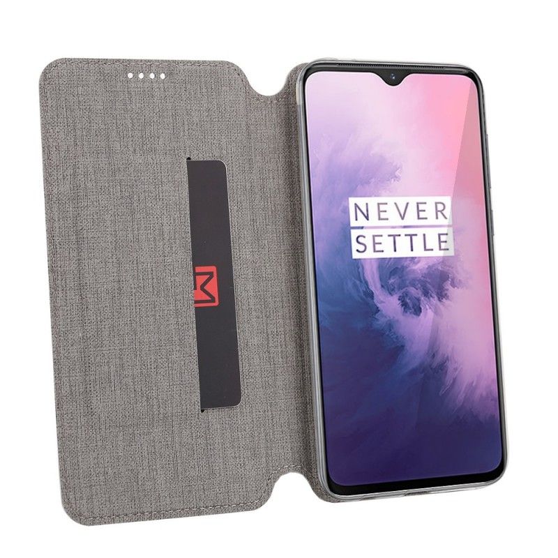 Flip Kotelot OnePlus 7 Harmaa Musta Kuvioitu Vili Dmx