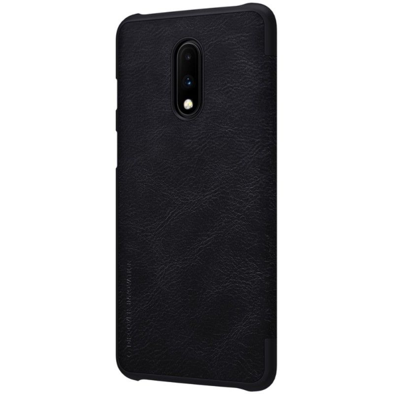 Flip Kotelot OnePlus 7 Ruskea Musta Nillkin Qin -Sarja