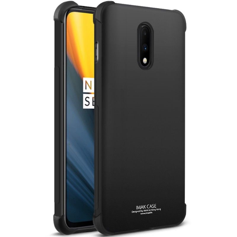 Kuori OnePlus 7 Harmaa Musta Taipuisa Silikoni Imak-Seulakalvolla