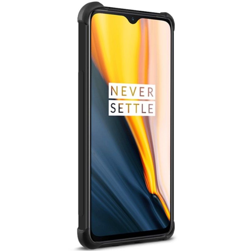 Kuori OnePlus 7 Harmaa Musta Taipuisa Silikoni Imak-Seulakalvolla